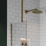 Close up image of the Abacus Brushed Brass Ceiling Mounted Bracing Bar